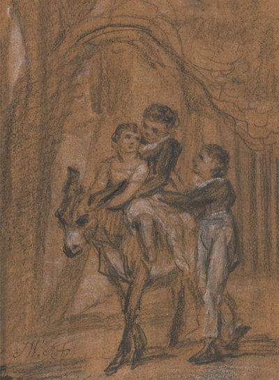 油画 "The Children of Theophilus Levitt, Esquire "的研究。(这些是斯塔福德郡的西奥菲勒斯-莱维特的孩子，他是沃德的常客）。 作者 詹姆斯·沃德