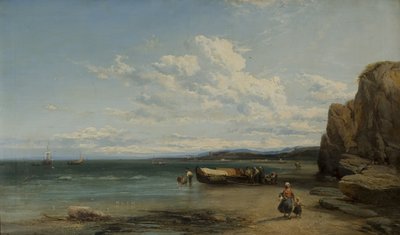 沿海场景与船，1863年 作者 詹姆斯·韦伯