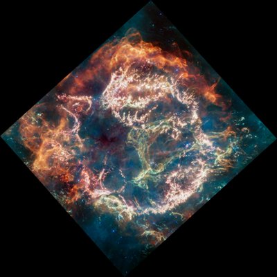 仙后座 A（MIRI 图像） 作者 詹姆斯韦伯太空望远镜 (NASA)