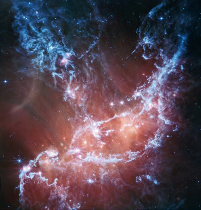 NGC 346（MIRI 图像） 作者 詹姆斯韦伯太空望远镜 (NASA)