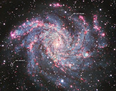 NGC 6946（基特峰国家天文台） 作者 詹姆斯韦伯太空望远镜 (NASA)