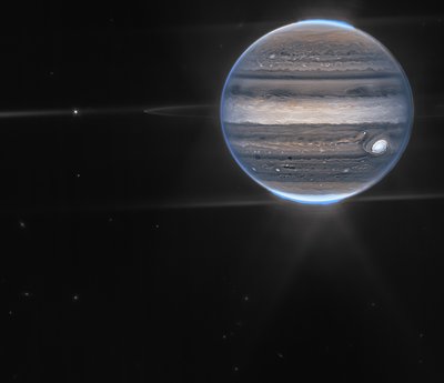 韦伯的木星图像展示了极光和阴霾 作者 詹姆斯韦伯太空望远镜 (NASA)