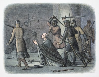 托马斯-贝克特的谋杀案，坎特伯雷大教堂，肯特，1170年1864年。   作者 詹姆斯·威廉·埃德蒙·道尔