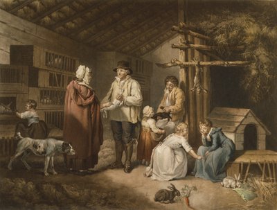 出售兔子，由William Ward（1766-1826）1796（彩色mezzotint）雕刻 作者 沃德之后的詹姆斯