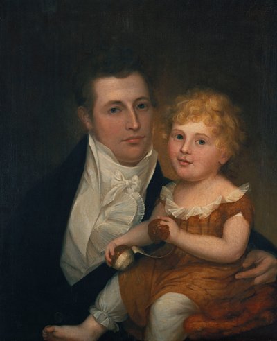 塞缪尔·西梅斯博士和他的女儿玛丽·简的肖像 作者 James the Elder Peale