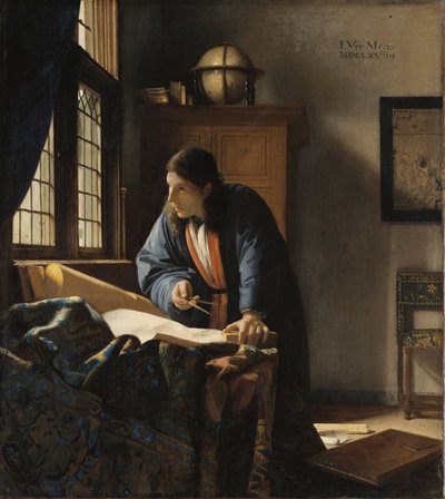 地理学家 作者 扬 (1632-75) 维米尔