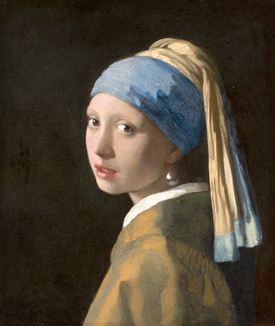 戴珍珠耳环的女孩，约1665-6年（布面油画） 作者 约翰·维米尔