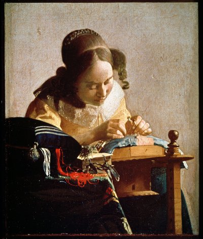 花边制造者》，约 1658-1660 年（布面油画） 作者 扬 (1632-75) 维米尔