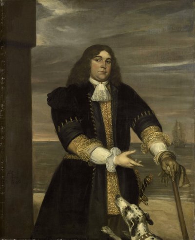 荷兰文：Jan van Gelder（1647-73 年）。航海家，米希尔-阿德里安恩斯-德-鲁伊特的继子 扬-保尔韦斯-范-盖尔德肖像 作者 扬·安德里亚·利文斯