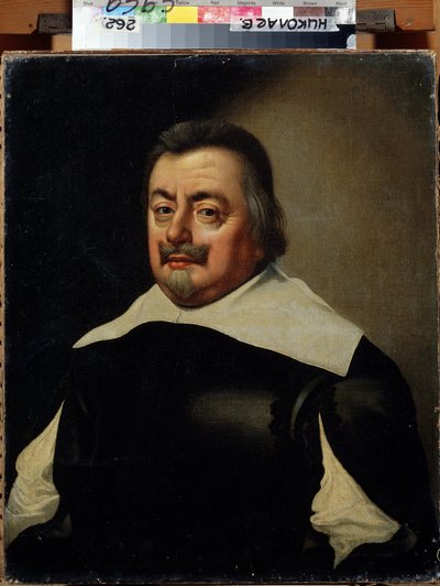 身披铠甲的男子肖像。由 Jan Anthonisz van Ravesteyn（1572-1657 年）绘制。17 世纪荷兰艺术。地区 W. 韦列什恰金艺术博物馆，乌克兰，米科拉耶夫 作者 扬·安托尼斯（Jan Anthonisz）。范拉维斯汀