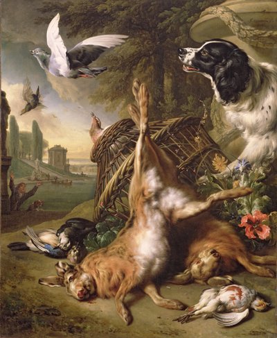 静物与死游戏和野兔 作者 Jan Baptist Weenix