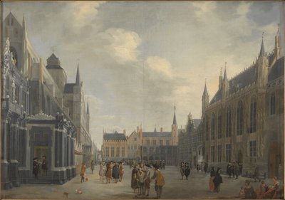 布鲁日的布尔格广场，1672年。 作者 扬·巴蒂斯特（Jan Baptist van van Meunincxhove）