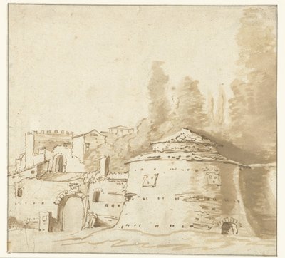 带重型圆塔的意大利建筑 作者 Jacob van der Ulft（拒绝归属）