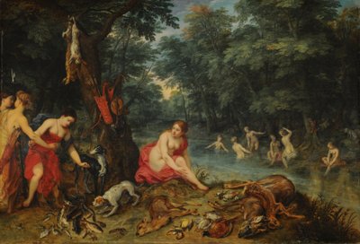 仙女之浴（戴安娜的仙女捕鱼归来） 作者 简·布鲁格（Jan Brueghel）