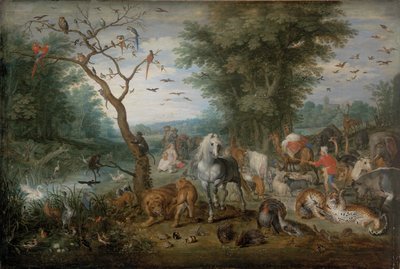 有动物的天堂景观 作者 简·布鲁格（Jan Brueghel）
