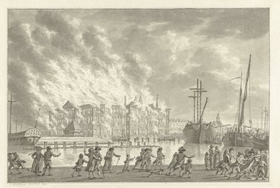土地上的大火》Zeemagazijn，1791 年 作者 Jan Bulthuis（艺术家签名）