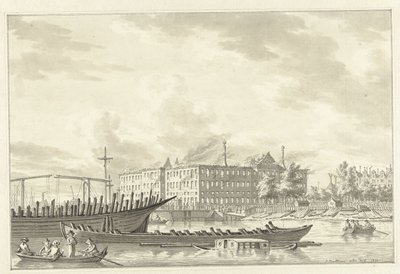 火灾后的泽马加津（Lands Zeemagazijn），1791 年 作者 Jan Bulthuis（艺术家签名）