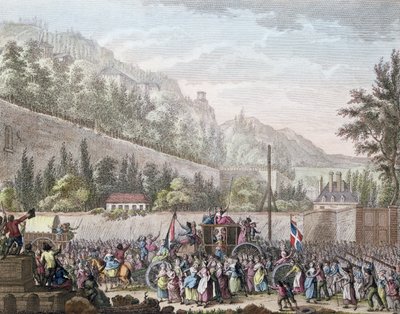 1789年10月6日1789年10月6日，法国皇室从凡尔赛宫带到巴黎时，奥斯泰尔的Les Halles妇女 作者 扬·布特胡斯（Jan Bulthuis）