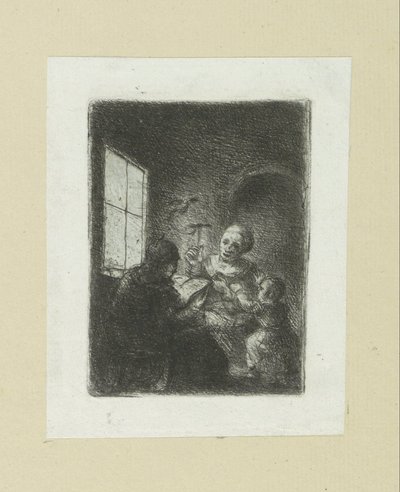Gezin bij het raam
约翰-夏隆的蚀刻画全集 / Oeuvre Complette des Eaux Fortes par Jean Chalon (系列名称) 作者 克里斯蒂安·乔西