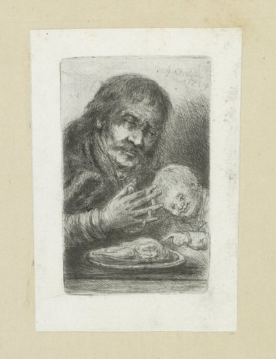 Man en kind aan de eettafel
约翰-夏隆的蚀刻画全集 / Oeuvre Complette des Eaux Fortes par Jean Chalon（丛书名） 作者 克里斯蒂安·乔西