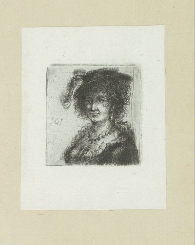 Vrouw met hoed met veer
约翰-夏隆的蚀刻画全集 / Oeuvre Complette des Eaux Fortes par Jean Chalon (系列名称) 作者 克里斯蒂安·乔西