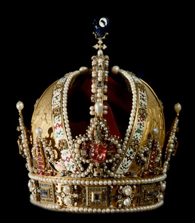 神圣帝国皇帝哈布斯堡的鲁道夫二世（1552-1612）的皇冠。归属于金匠Jan Vermeyen (1559-1606) 1602年维也纳艺术史博物馆-神圣罗马帝国皇帝哈布斯堡的鲁道夫二世（1552-1612）的皇冠。可能是 作者 扬·科尼利斯·维梅恩