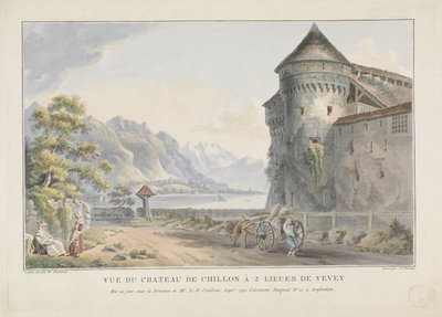 西庸城堡的视图 Vue du Chateau de Chillon à 2 lieues de Vevey（物品上的标题） 作者 路易斯·伯纳德·科克莱斯
