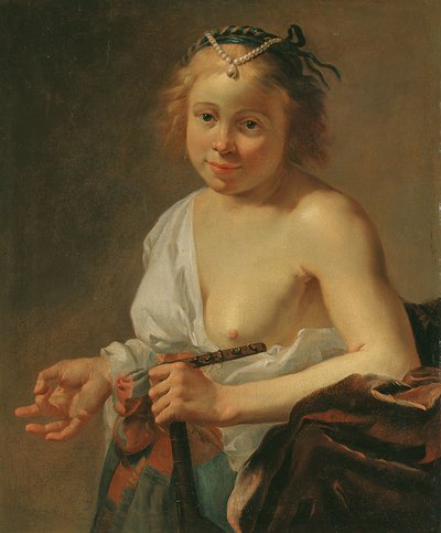 有琵琶的妓女 作者 扬·格里兹（Jan Gerritsz）。范布朗克霍斯特