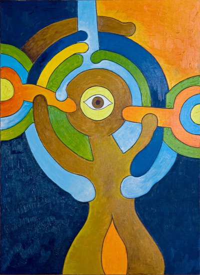 独眼巨人的突然启蒙时刻，2007年（木板油）。 作者 扬·格罗内伯格