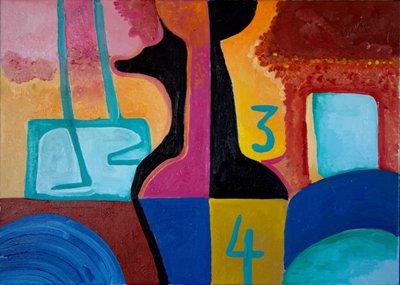 阿努比斯带来的基本数字，2010年（布面油画） 作者 扬·格罗内伯格