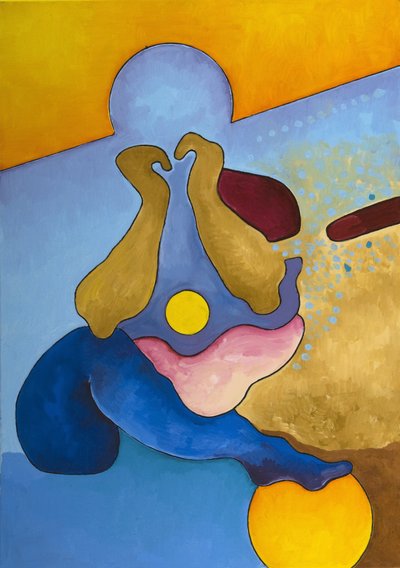 男孩，14岁，思考他的未来，2008年（布面油画）。 作者 扬·格罗内伯格