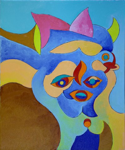 不要和她玩，她是个坏女孩，2010年（布面油画） 作者 扬·格罗内伯格