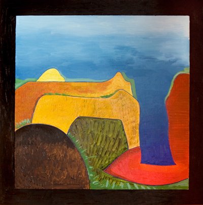 希腊，一个非常热的日子，2006年（木板油画） 作者 扬·格罗内伯格