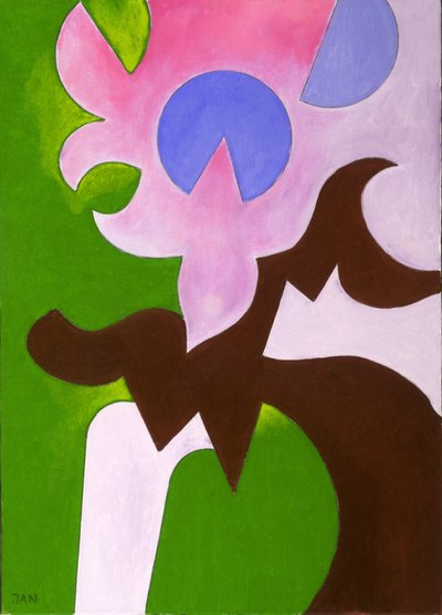 绿-棕-玫瑰，2009年（布面油画） 作者 扬·格罗内伯格