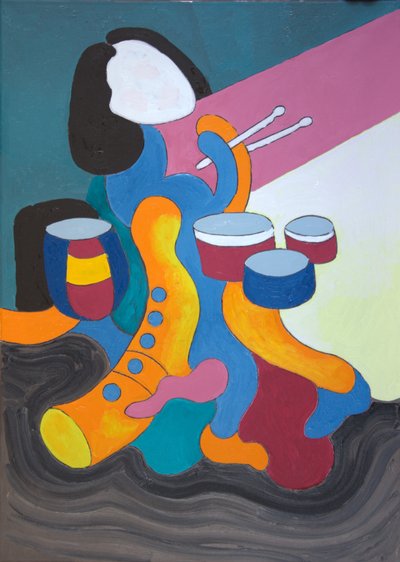 小鼓手女孩》，2009年（布面油画） 作者 扬·格罗内伯格