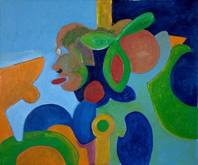 猪的自画像高飞，2009年（布面油画） 作者 扬·格罗内伯格