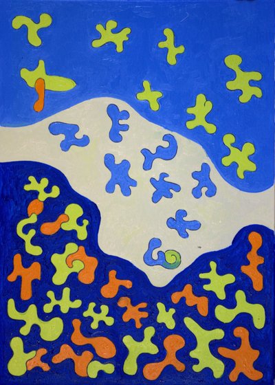 浴帘，2010（布面油画） 作者 扬·格罗内伯格