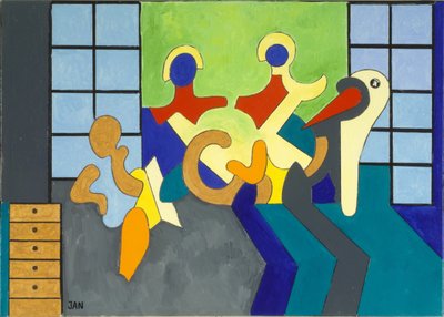 鹳鸟是证人》，2009年（布面油画）。 作者 扬·格罗内伯格