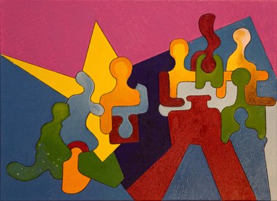两个富人家庭的纷争，2007年（布面油画） 作者 扬·格罗内伯格