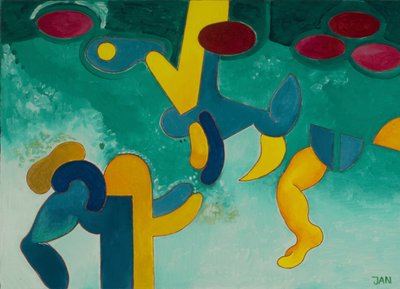 水下》，2009年（布面油画） 作者 扬·格罗内伯格