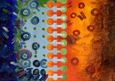 连接冷与热的拉链，2006年（木板油画） 作者 扬·格罗内伯格