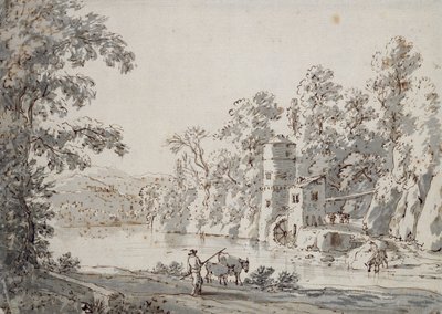 福特的Watermill（笔和棕色墨水和纸上的灰色洗） 作者 简·哈克特