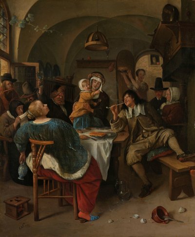 家庭场景 作者 扬·哈维克斯（Jan Havicksz）。斯汀