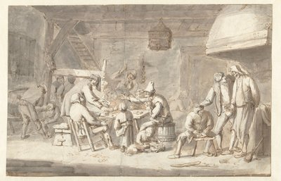 有玩牌者的客栈场景 作者 扬·哈维克斯（Jan Havicksz）。斯汀