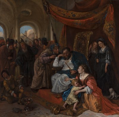 摩西和法老王冠，约1670年 作者 扬·哈维克斯（Jan Havicksz）。斯汀