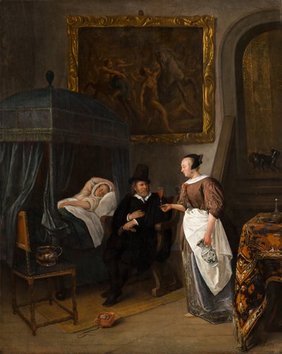 医生的来访，c.1665-8 作者 扬·哈维克斯（Jan Havicksz）。斯汀
