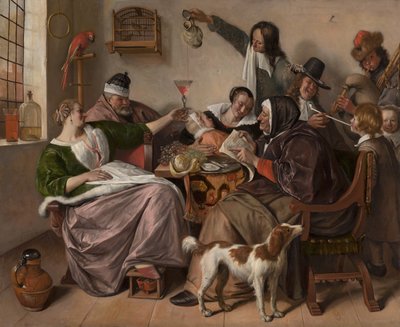 听到的方式，就是唱歌的方式，约1665年（布面油画） 作者 扬·哈维克斯（Jan Havicksz）。斯汀