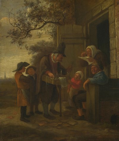 售卖小屋外眼镜的小贩c。 1653 作者 扬·哈维克斯佐恩·斯汀