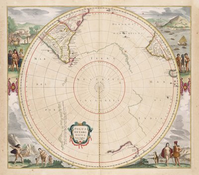 1657 年地图 Polus Antarcticus 作者 扬·詹森纽斯（Jan Janssonius）