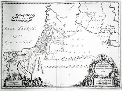 1652年亚伯拉罕，以撒和雅各的旅行地图 作者 Jan Janssonius